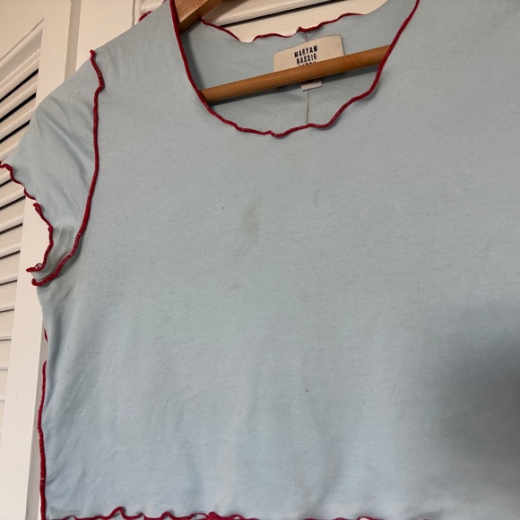 Maryam Nassir Zadeh Cropped top Mesa t-shirt MNZ Used 6 - Picture 3 of 7